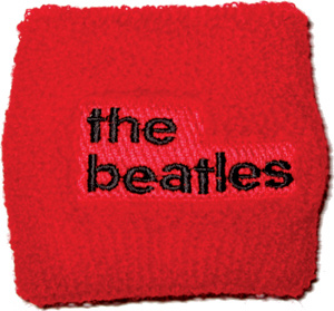 The Beatles Black Logo Red Terry Wristband