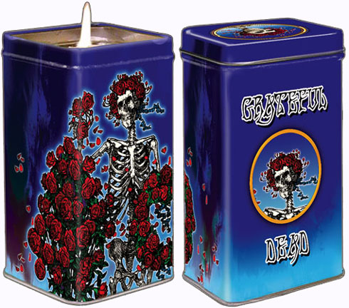 Grateful Dead Skull & Rose Scented Candle Tin