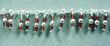 Adjustable Ankle Bracelet With Red Beads