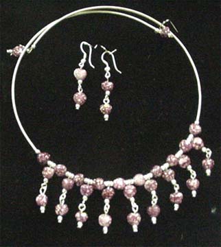 Memory Wire Necklace & Earring Set