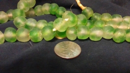 13mm Green and Clear Powder Glass Beads