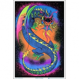 Fire Dragon Black Light Poster