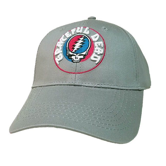 Grateful Dead Steal Your Face & Logo Grey Adjustable Hat