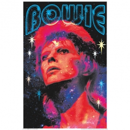 David Bowie Glitter Black Light Poster