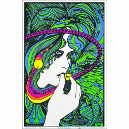 Acid Queen Flocked Black Light Poster