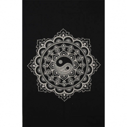 Black & White Yin Yang Mandala Tapestry