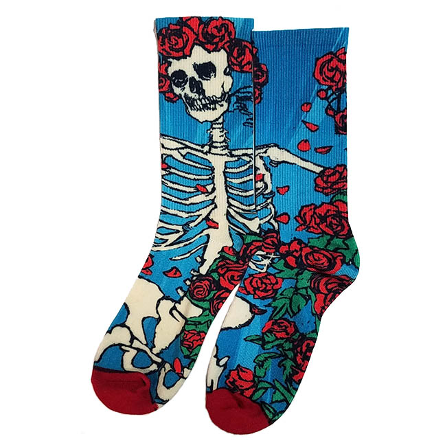 Grateful Dead Skeleton & Roses Socks