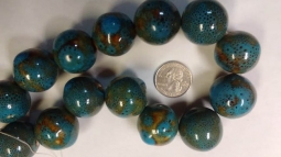 Ceramic Round Turquoise Beads