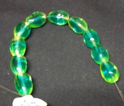 Yellow and Green Oblong Nugget Beads