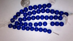 Vintage Cobalt Blue 11mm matte finish druk beads