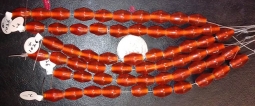 Bicone Transparent Amber Orange Glass Beads