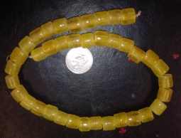 Semi Transparent Yellow Roller Beads