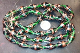 Long Oval Transparent Green Wedding Cake Beads