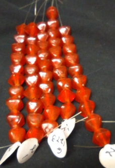 12mm Smokey Orange Octohedron Beads