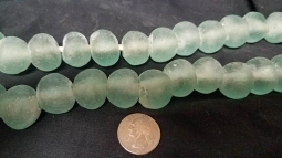 24mm Pale Aqua Powder Glass Beads