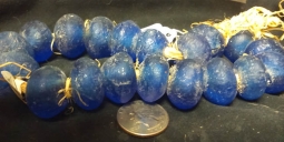 24mm Cobalt Blue Powder Glass Beads