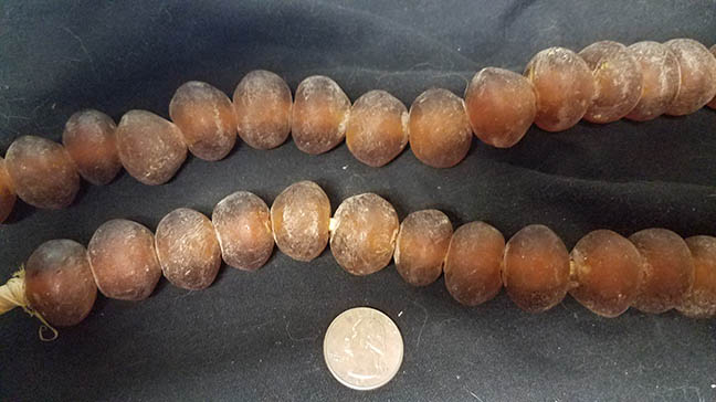 24mm Medium Dark Amber Powder Glass Beads