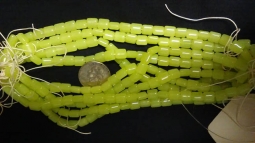 Square Pillow chartreuse Green Opaline Beads