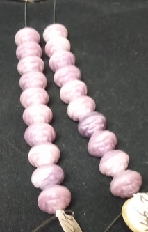 Purple and White Bicone Rose Beads