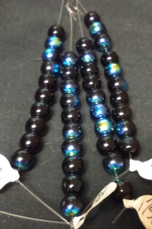 7.5mm Black AB Druk Beads