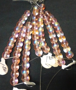 7.5mm Pink AB Druk Beads