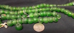 13mm Medium Green Powder Glass Beads