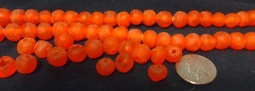 11mm Orange Powder Glass Beads