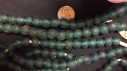 13mm Dark Aqua Powder Glass Beads