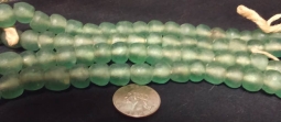 13mm Medium Pale Smokey Aqua Powder Glass Beads