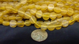 12mm Amber Yellow Coin Beads