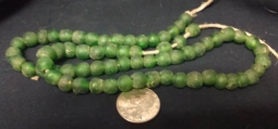 9mm Medium Dark Green Powder Glass Beads