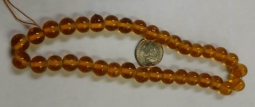 Amber Yellow Round 12mm Beads