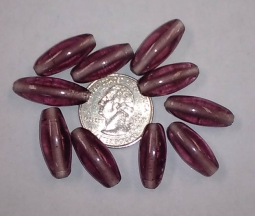 Transparent Purple Long Oval Beads