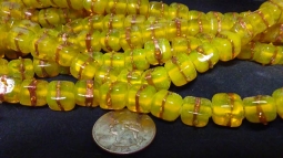 10mm Transluscent Yellow Cube Wedding Cake Beads
