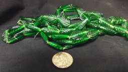 Green Transparent Leaf Beads