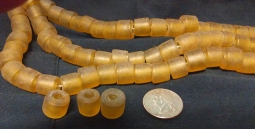 12mm Amber Matte Yellow Roller Beads