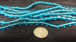 10mm Oval Medium Pale Aqua Beads