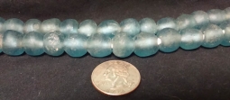 13mm Pale Blue Powder Glass Beads