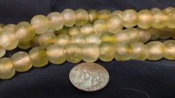 13mm Olive Green and Clear Powder Glass Beads
