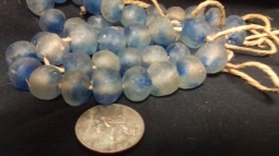 13mm Cobalt and Clear Powder Glass Beads