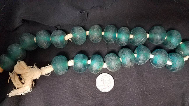 22mm Dark Aqua Powder Glass Beads