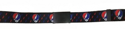 Grateful Dead SYF & Mini Bolts Web Belt With Black Buckle