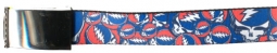 Grateful Dead SYF Stacked RWB Web Belt With Chrome Buckle