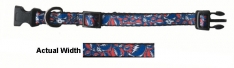 Grateful Dead SYF Stacked RWB .5" Clip Collar Large 9-15"