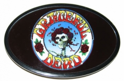 Grateful Dead Skull & Roses Black Belt Buckle