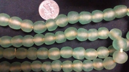13mm Medium Pale Aqua Powder Glass Beads