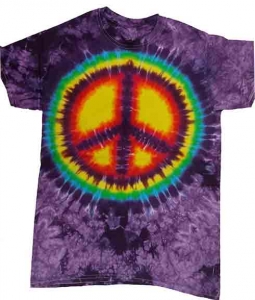 Peace Sign Tie Dye Short Sleeve Shirt