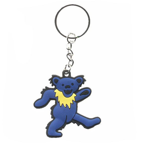Grateful Dead Blue Bear Rubber Key Chain: Woodstock Trading Company