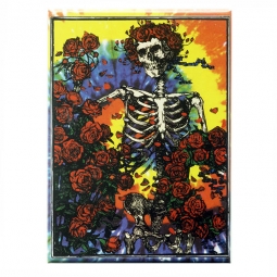 Grateful Dead Skeleton & Roses Tie Dye Magnet