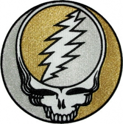 Grateful Dead Steal Your Face Gold & Silver Embroidered Magnet